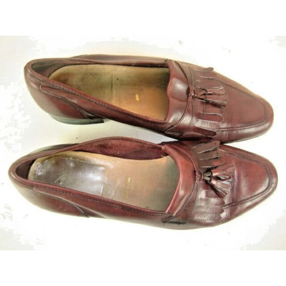 Mens Bill Blass (Italy)  Cordovan Leather Tassle Kilt Loafers sz 10.5